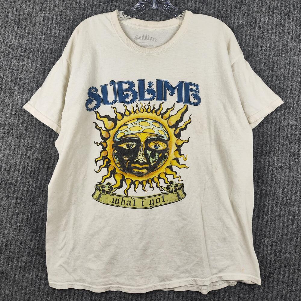 Sublime What I Got Shirt Mens XL White Sun Logo Graphic Band Tee Rock 90s